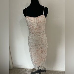 Marciano Los Angeles White Floral Lace Bodycon Dress - Size 6